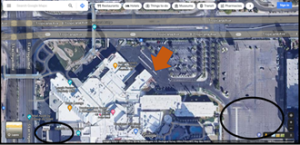 Tropicana layout map for buses and parking
